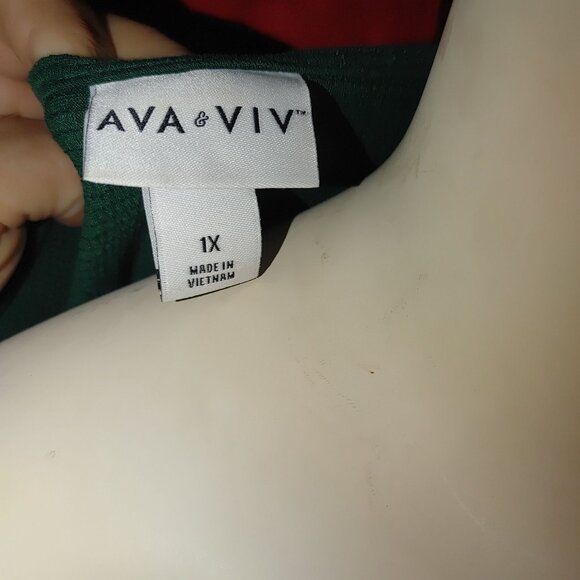 Ava Viv Tunic Smock Dress XLarge Puff Sleeve Polyester - Picture 5 of 5